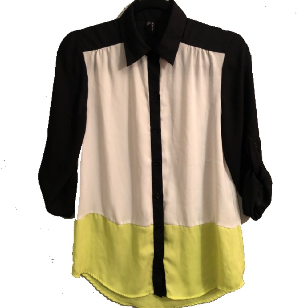 Color block 3/4 sleeve blouse
